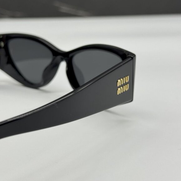 NEW MIU MIU WOMEN MU06YS 1AB5S0 SUNGLASSES BLACK EYEWEAR SMU 06Y 1AB5S0 - Picture 6 of 11